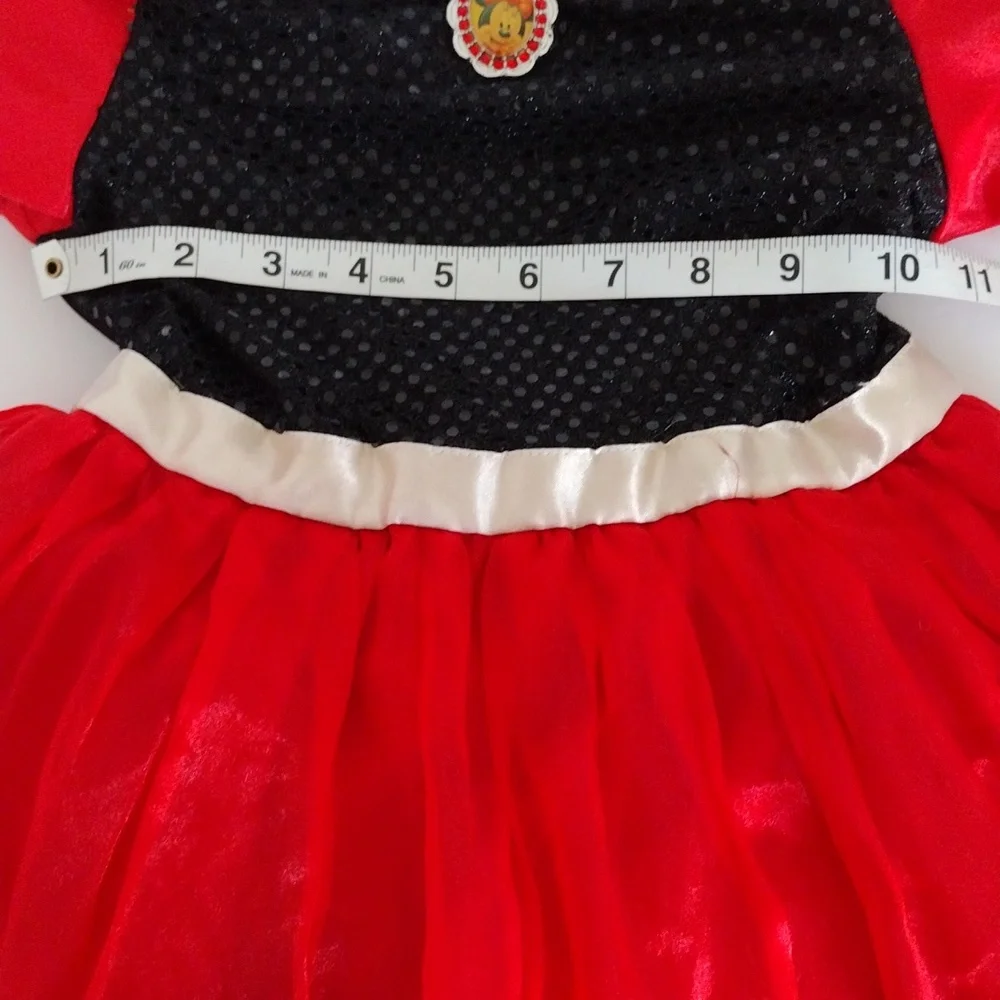 Minnie Mouse Disney‎ Girls Costume Size 5/6 with Headband Sparkly Red Dress